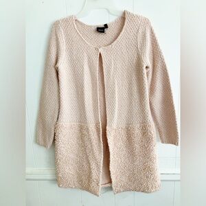 Iroo wool blend pink long knittedcoats Cardigan sweater for women